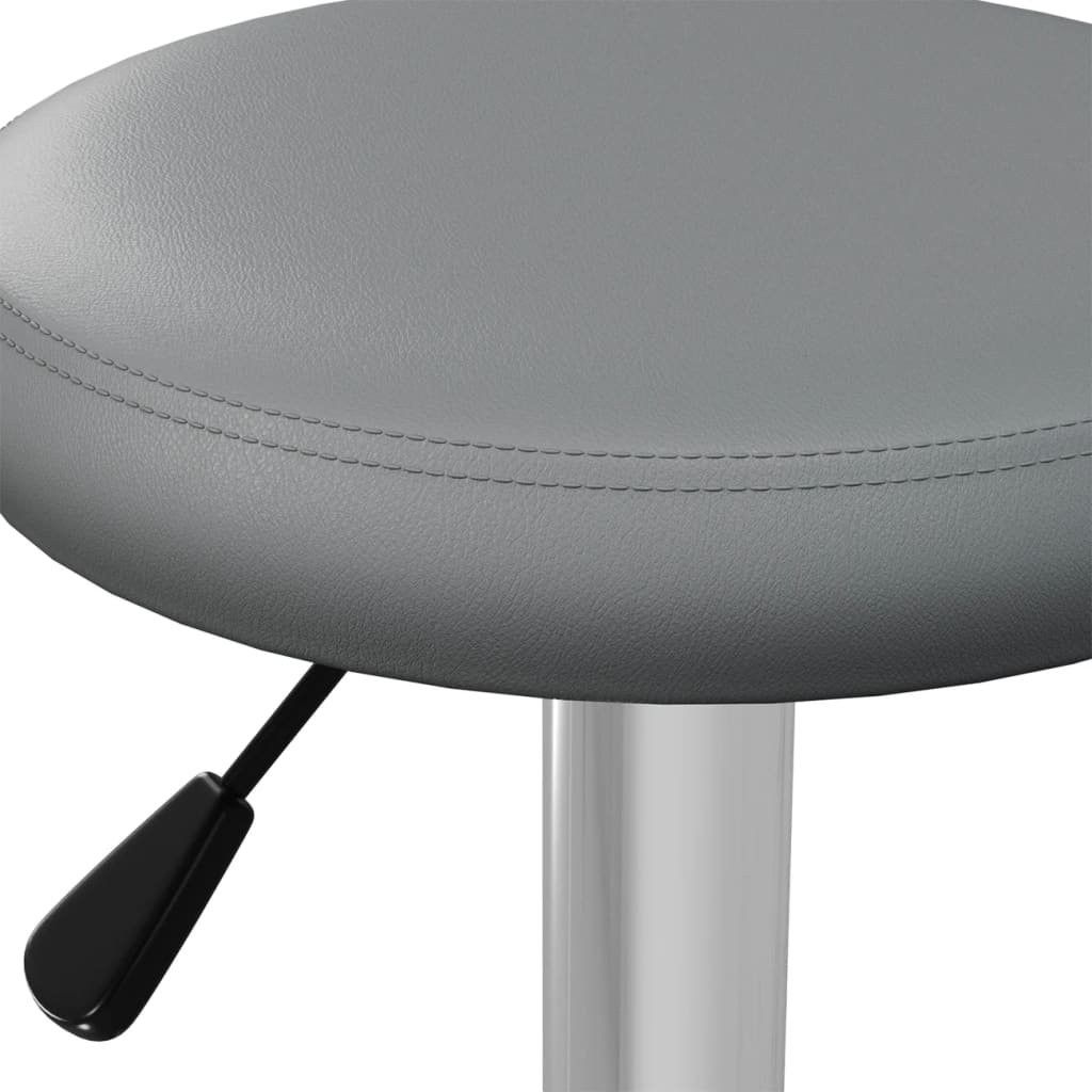 Tabourets de bar lot de 2 gris similicuir - XIOS