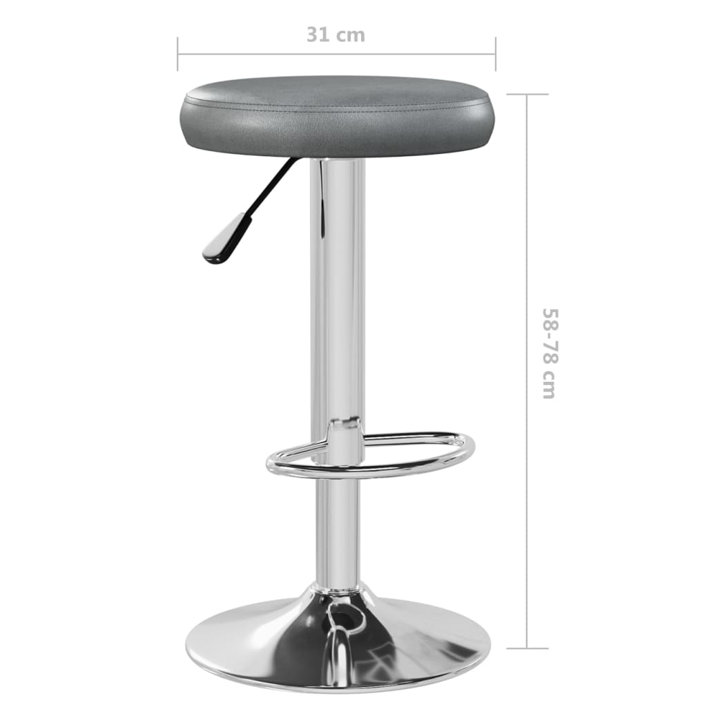 Tabourets de bar lot de 2 gris similicuir - XIOS