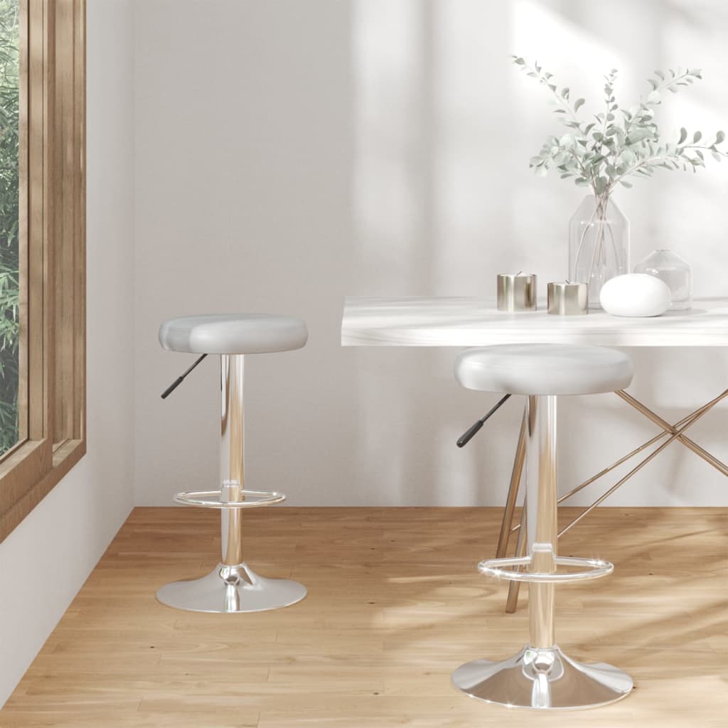 Tabourets de bar lot de 2 gris similicuir - XIOS