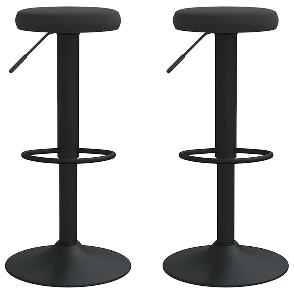 Tabourets de bar lot de 2 Noir Velours - XIOS
