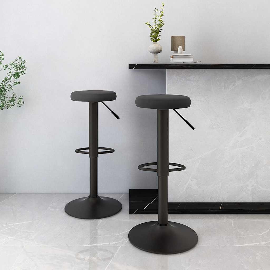 Tabourets de bar lot de 2 Noir Velours - XIOS