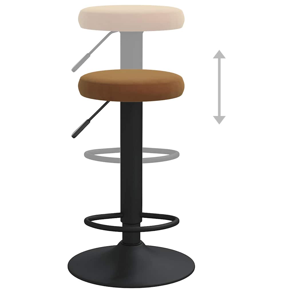 Tabourets de bar lot de 2 marron velours - XIOS