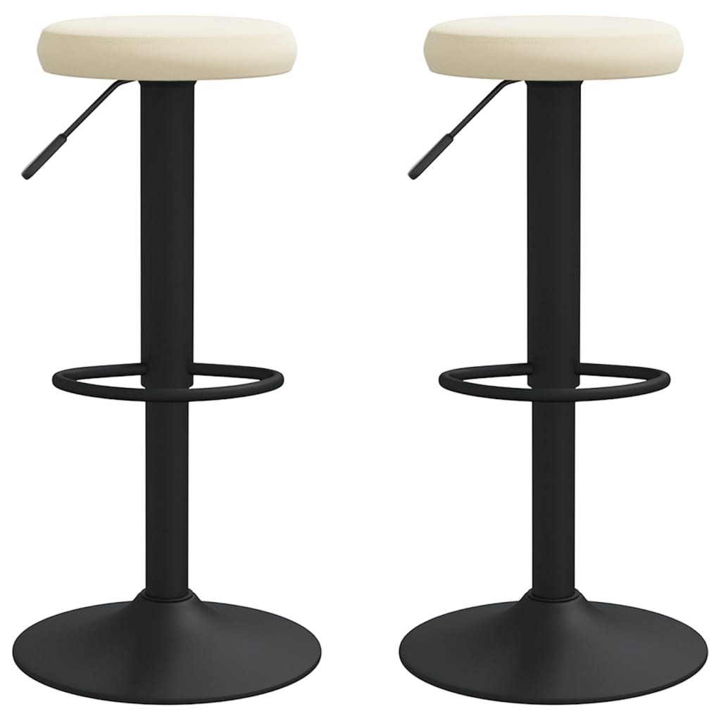 Tabourets de bar lot de 2 crème velours - XIOS