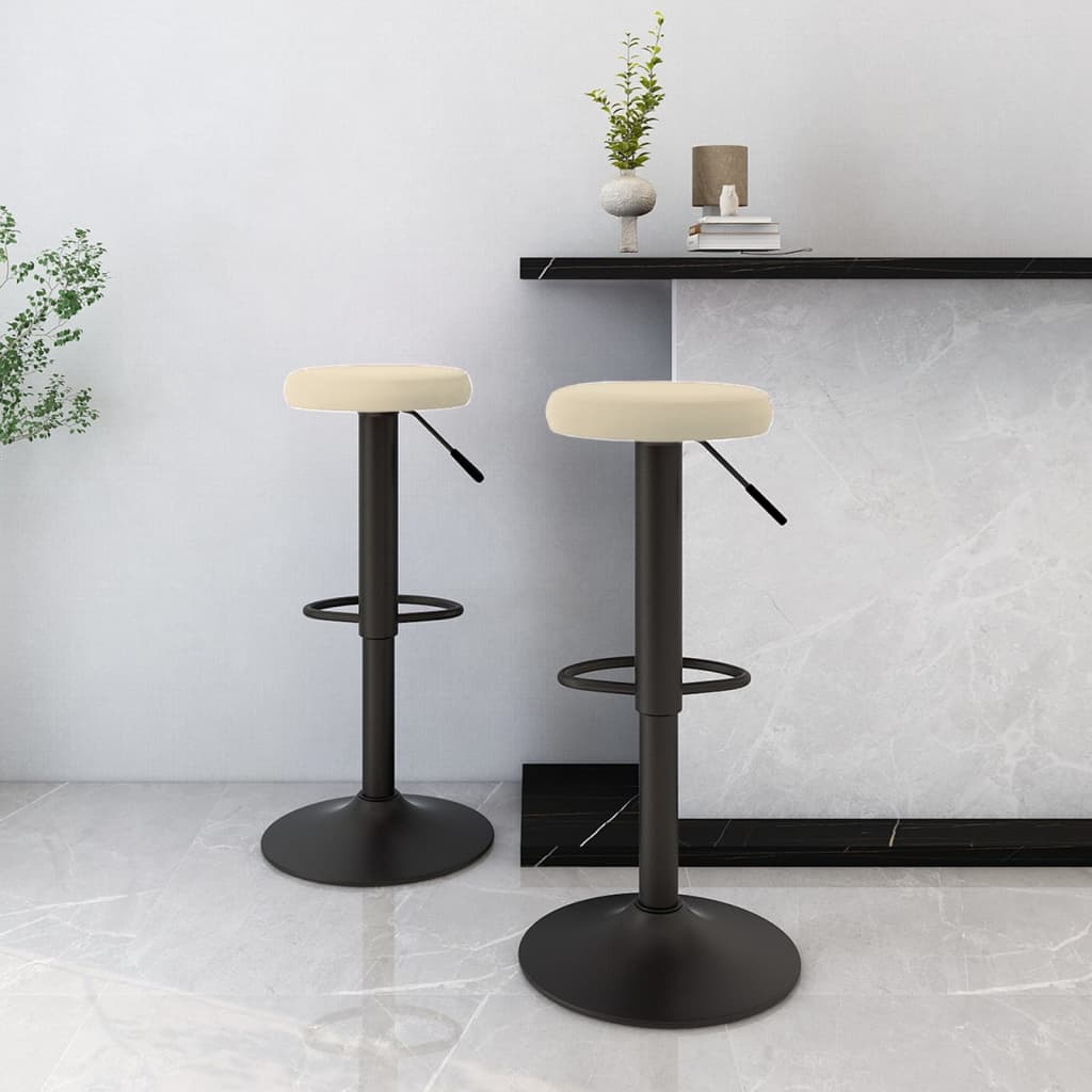 Tabourets de bar lot de 2 crème velours - XIOS