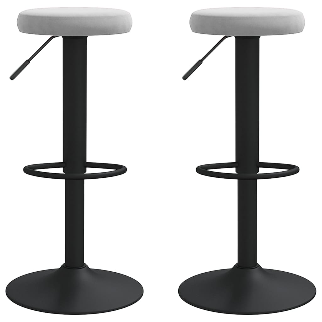 Tabourets de bar lot de 2 gris clair velours - XIOS