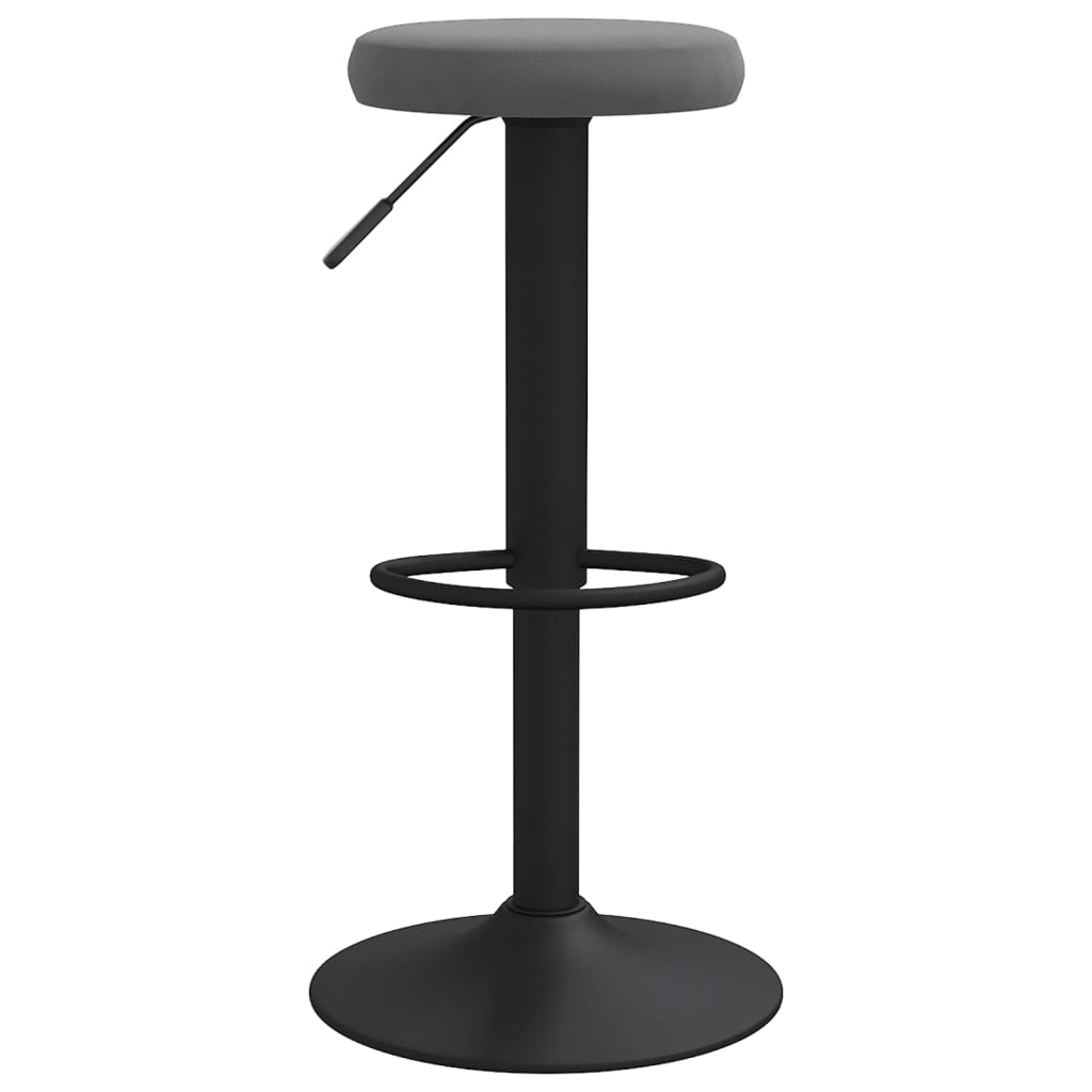 Tabourets de bar lot de 2 gris foncé velours - XIOS