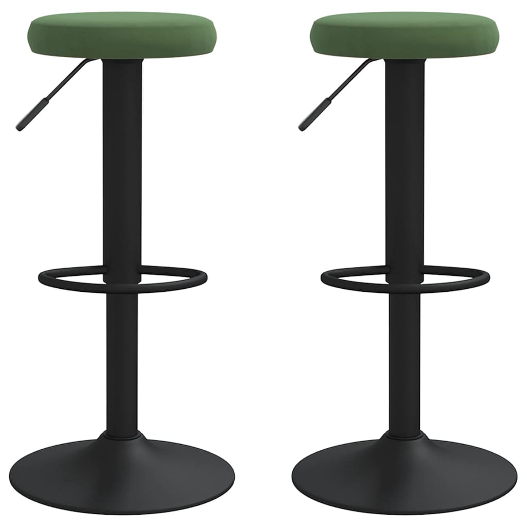 Tabourets de bar lot de 2 vert foncé velours - XIOS
