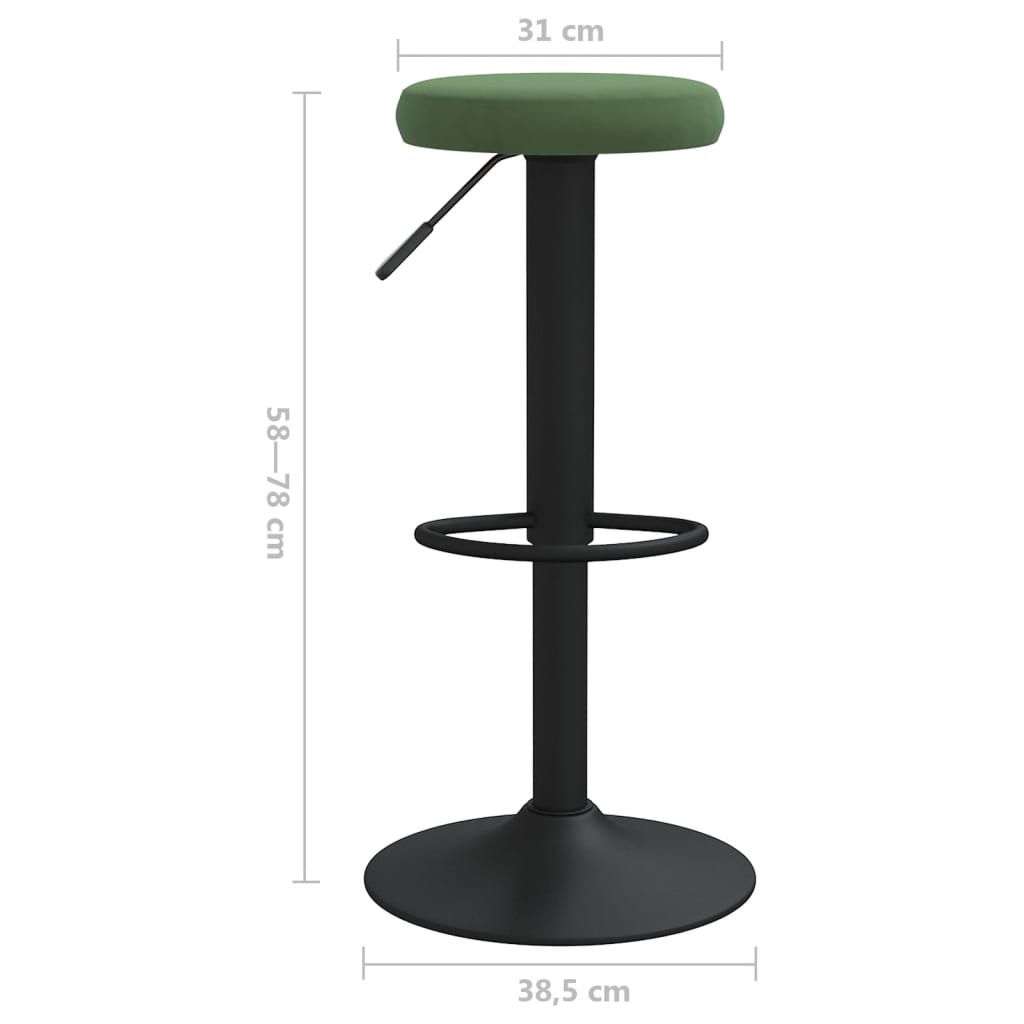 Tabourets de bar lot de 2 vert foncé velours - XIOS