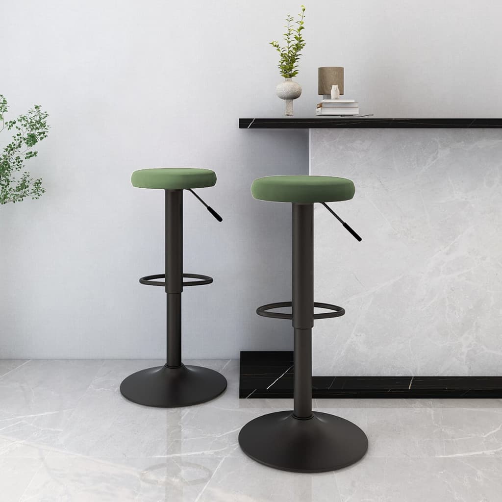Tabourets de bar lot de 2 vert foncé velours - XIOS