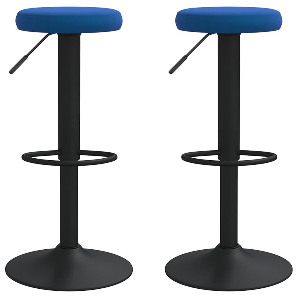 Tabourets de bar lot de 2 bleu velours - XIOS