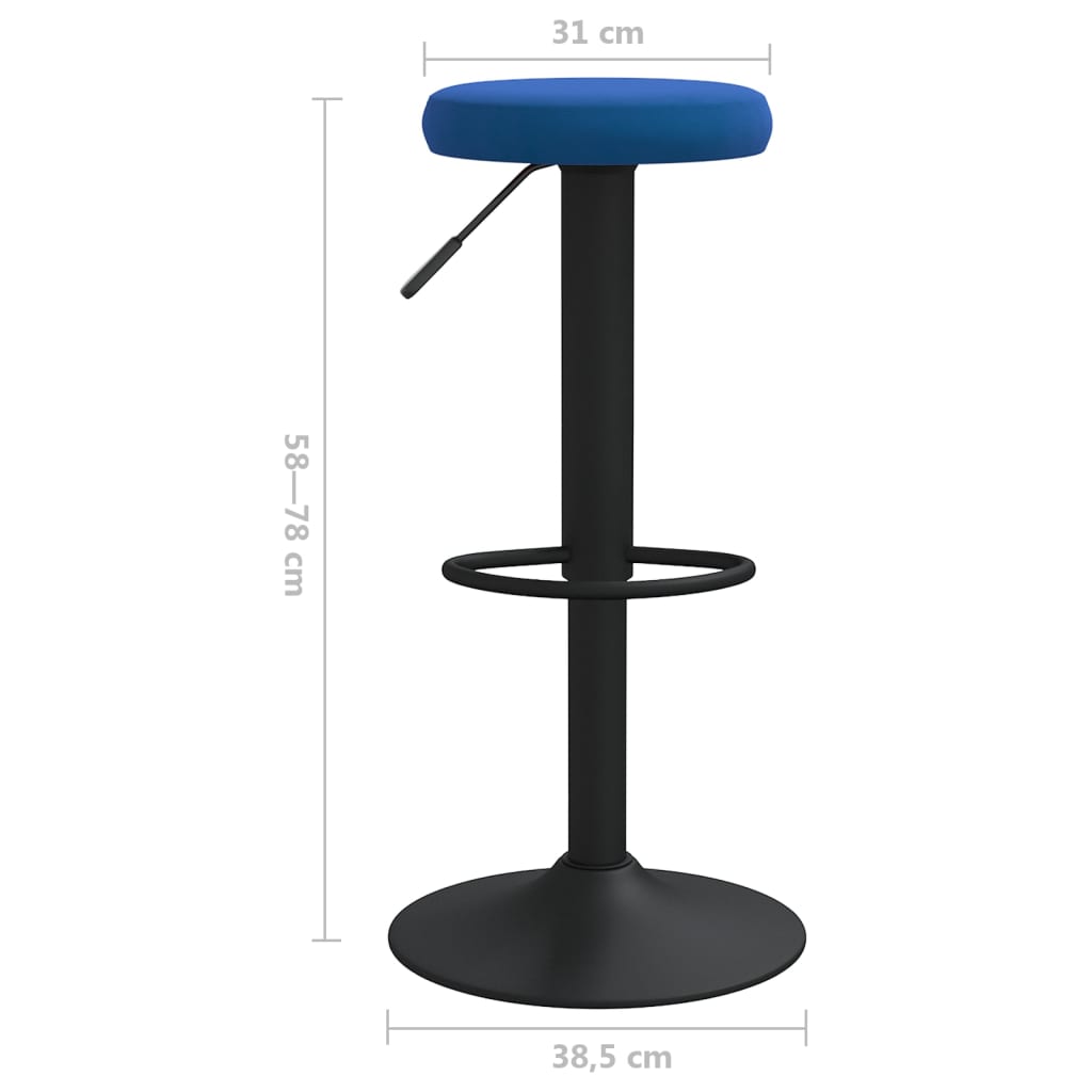 Tabourets de bar lot de 2 bleu velours - XIOS