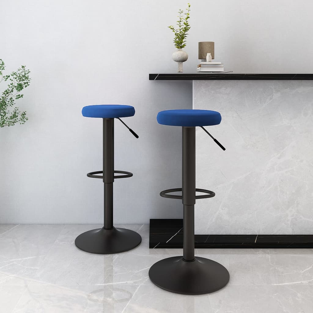 Tabourets de bar lot de 2 bleu velours - XIOS