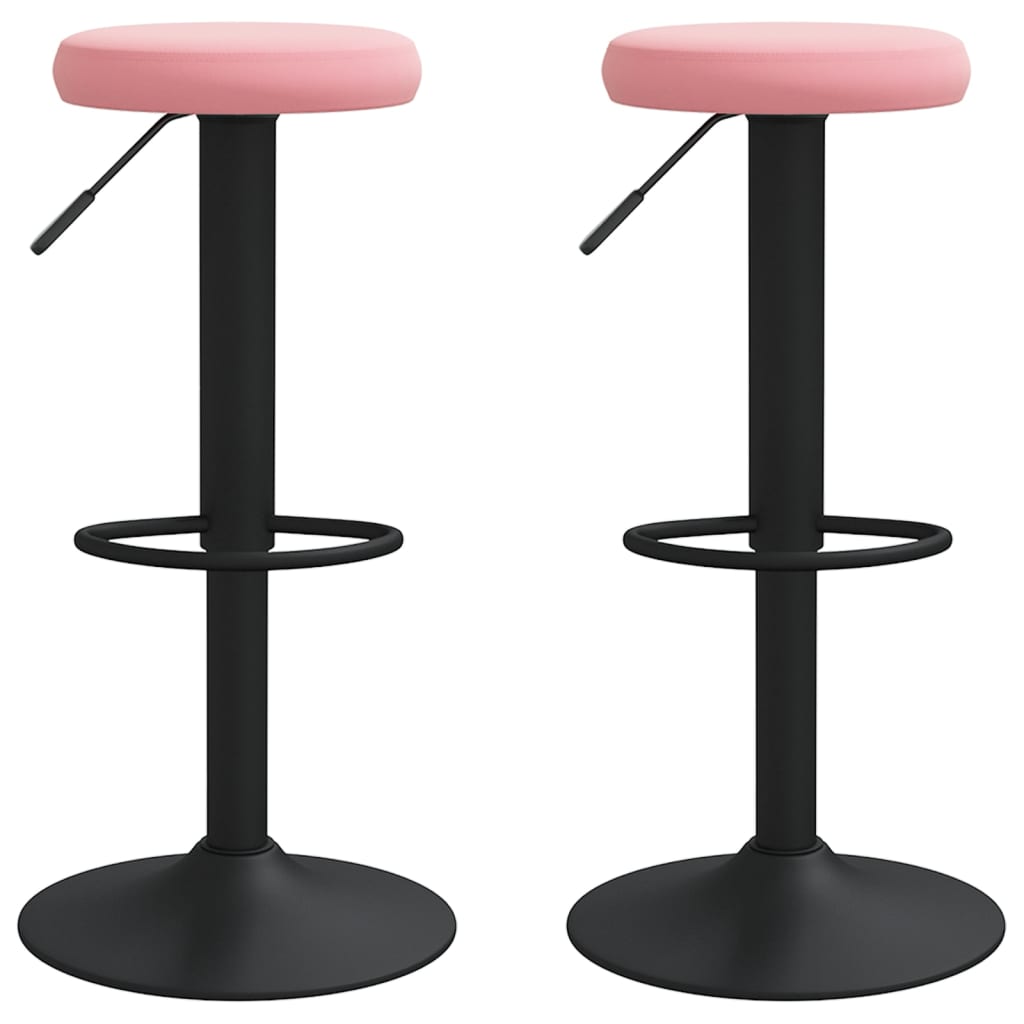 Tabourets de bar lot de 2 rose velours - XIOS