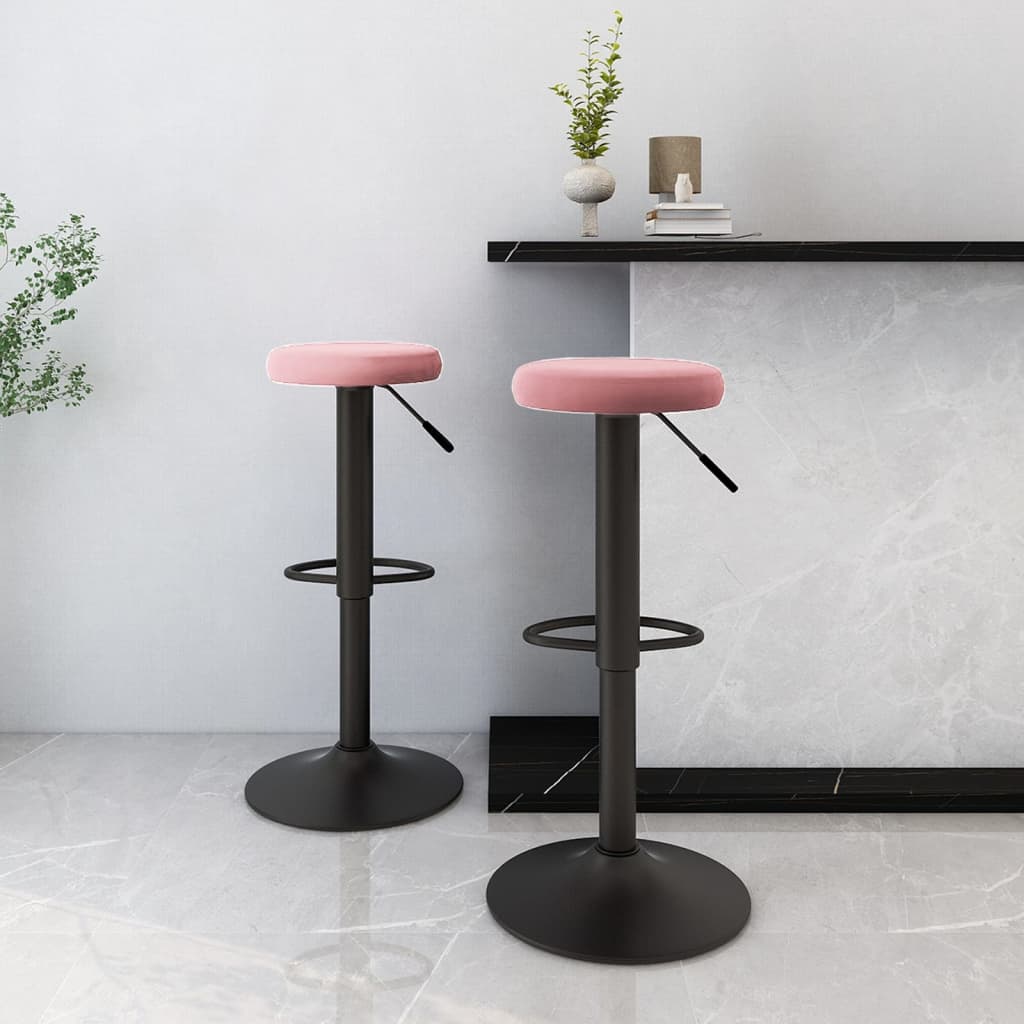 Tabourets de bar lot de 2 rose velours - XIOS