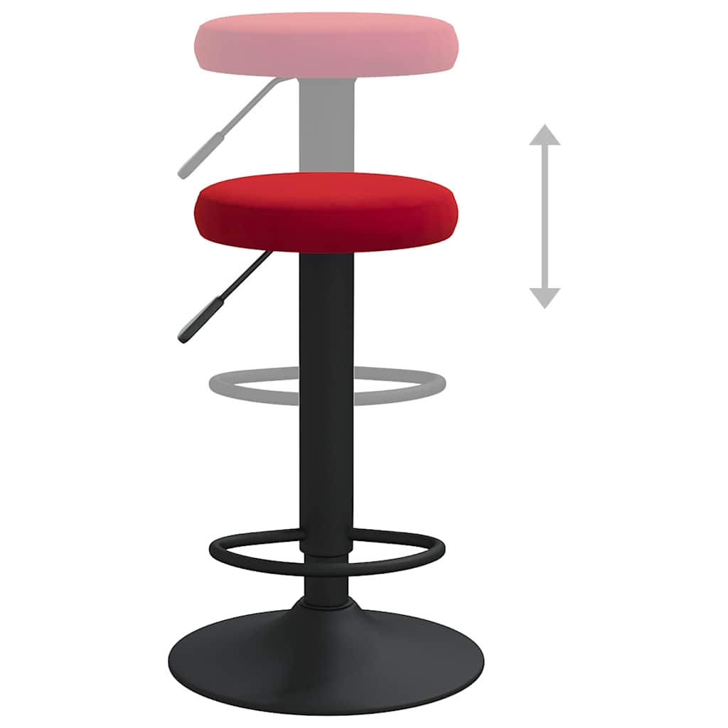 Tabourets de bar lot de 2 rouge bordeaux velours - XIOS