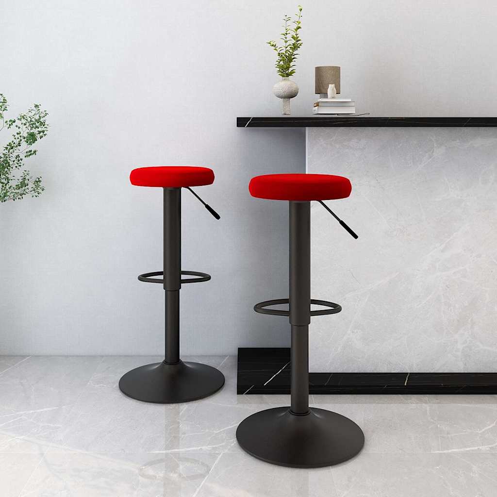 Tabourets de bar lot de 2 rouge bordeaux velours - XIOS