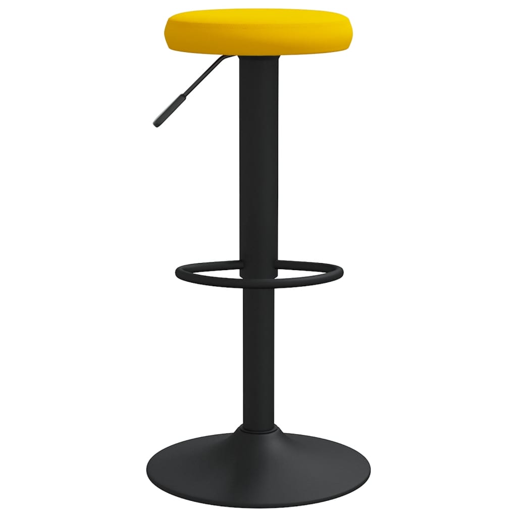 Tabourets de bar lot de 2 jaune moutarde velours - XIOS