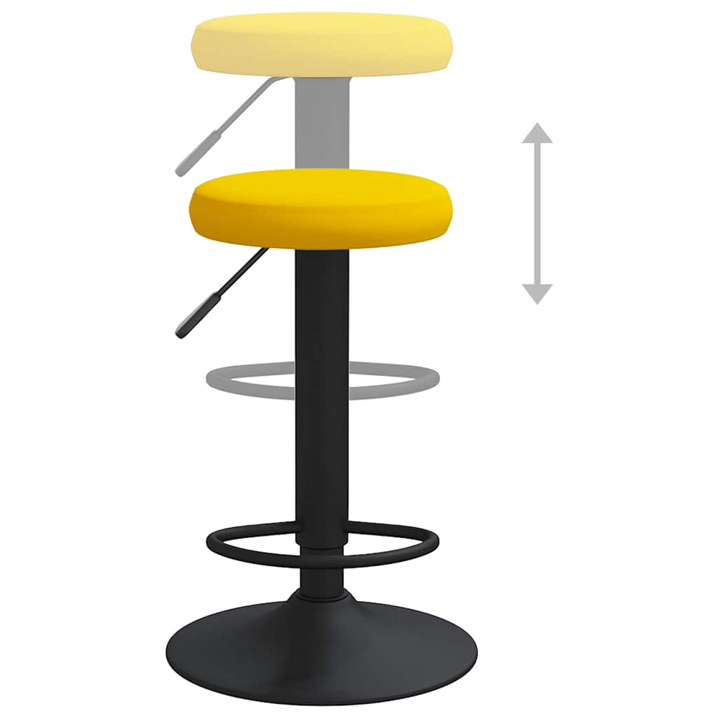 Tabourets de bar lot de 2 jaune moutarde velours - XIOS