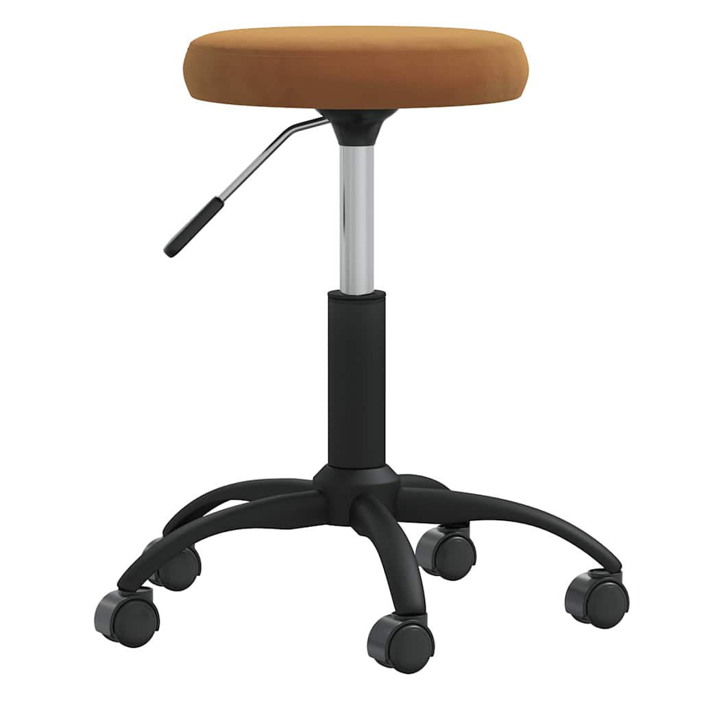 Chaise de bureau pivotante marron velours - XIOS