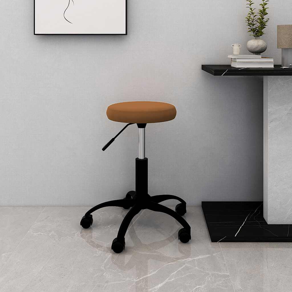 Chaise de bureau pivotante marron velours - XIOS