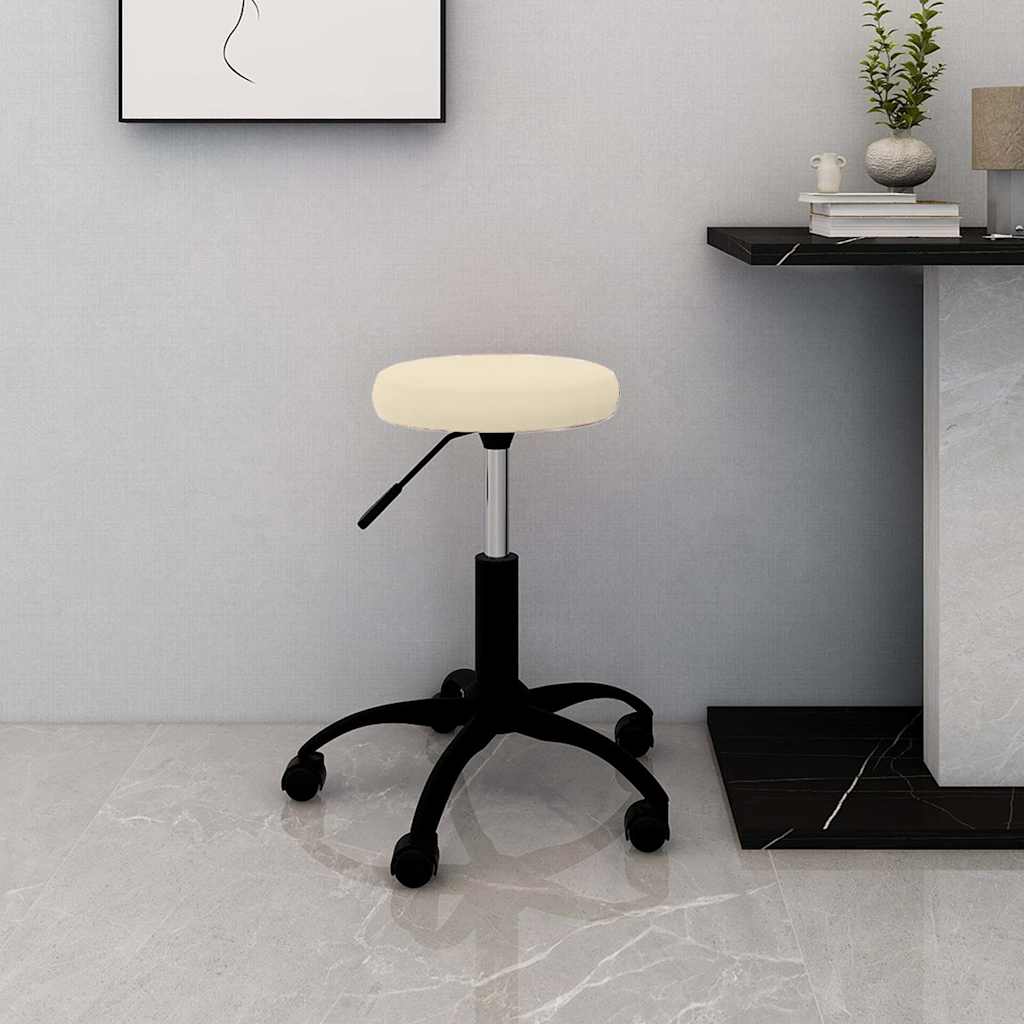 Chaise de bureau pivotante crème velours - XIOS