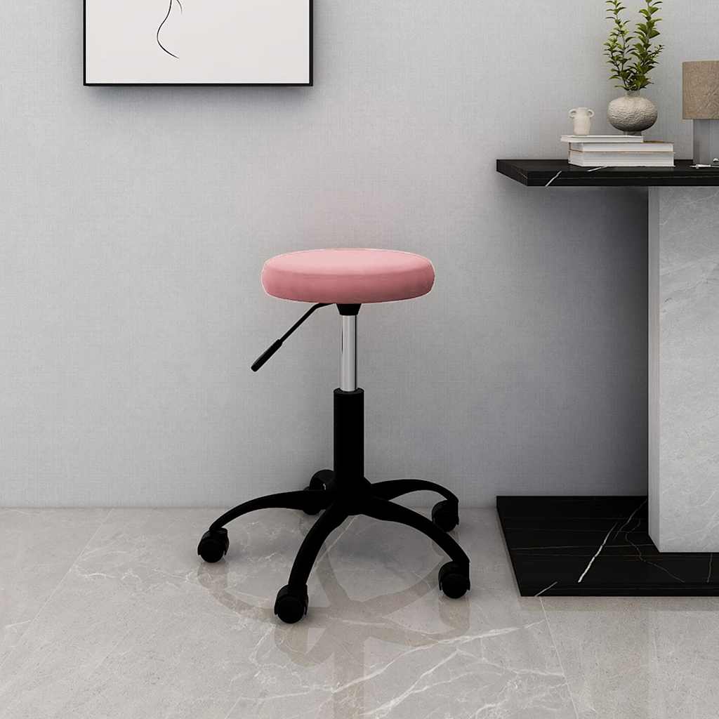 Chaise de bureau pivotante rose velours - XIOS