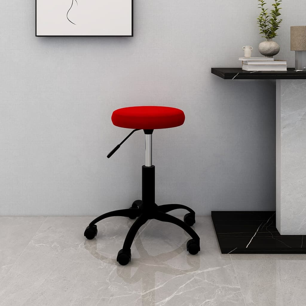 Chaise pivotante de bureau Rouge bordeaux Velours - XIOS