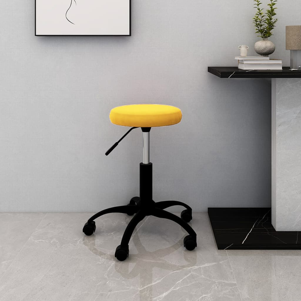 Chaise pivotante de bureau Jaune moutarde Velours - XIOS