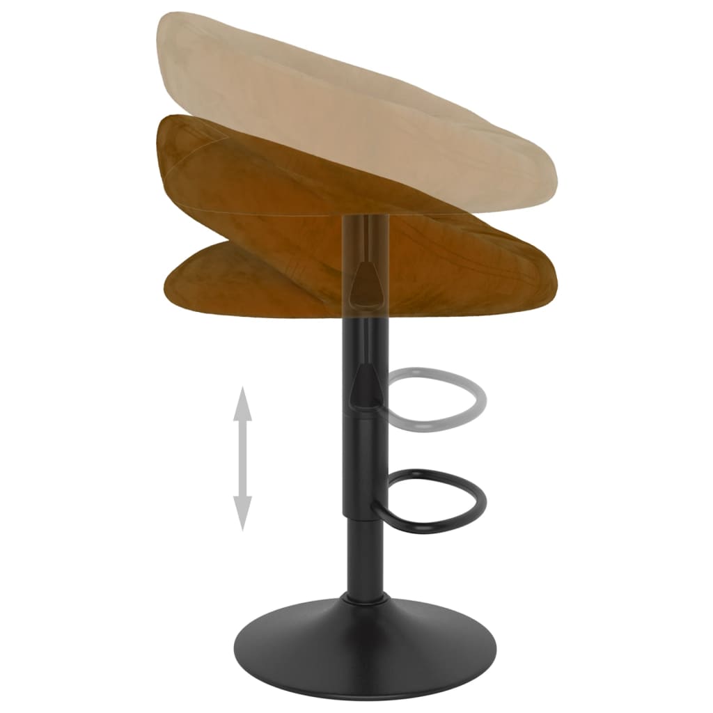Tabourets de bar lot de 2 marron velours - XIOS