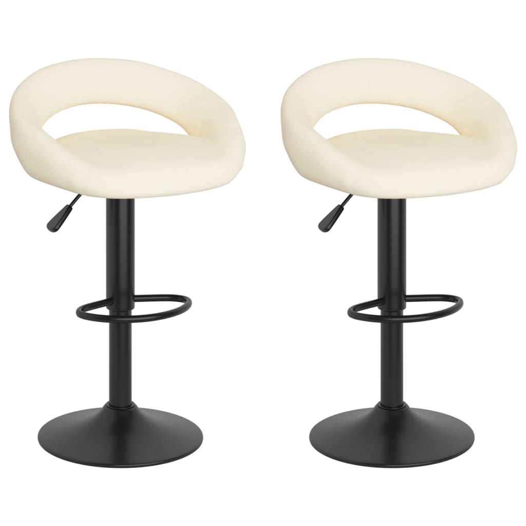 Tabourets de bar lot de 2 crème velours - XIOS
