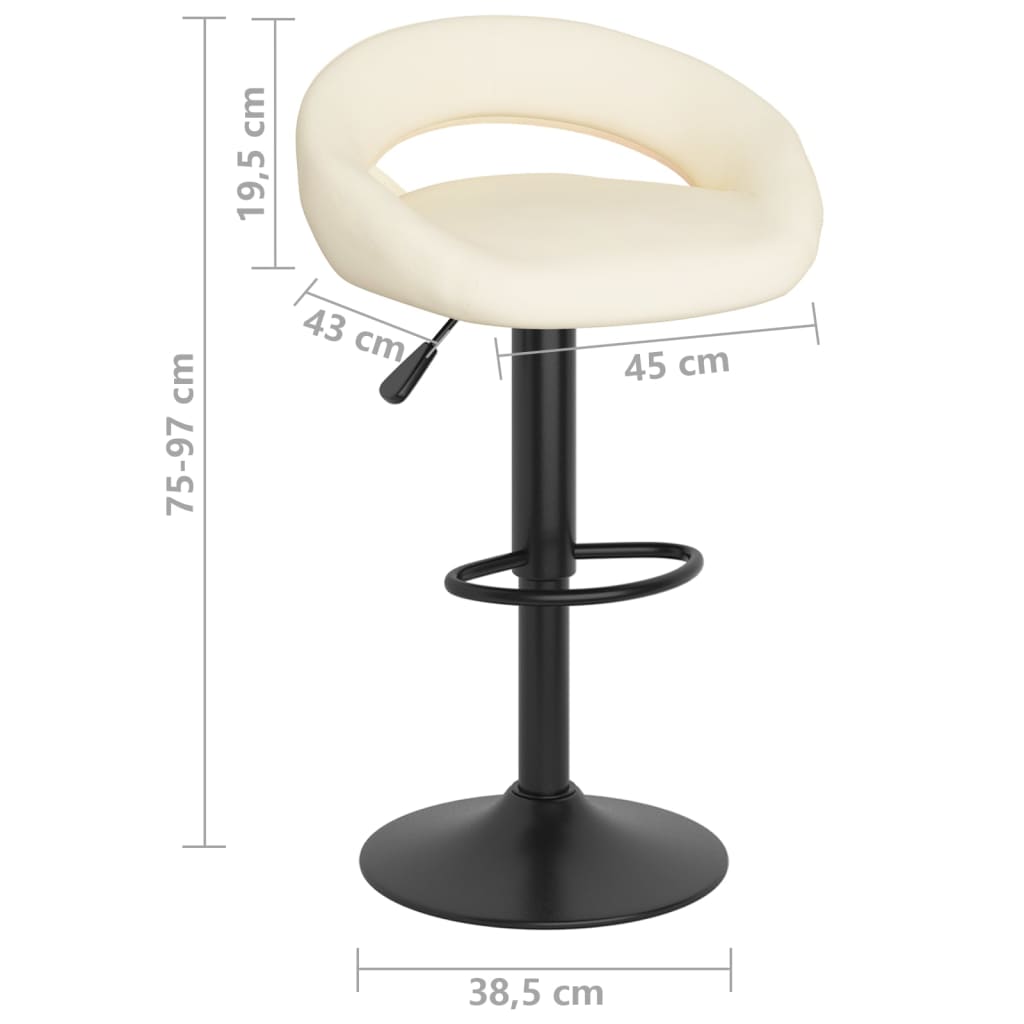 Tabourets de bar lot de 2 crème velours - XIOS
