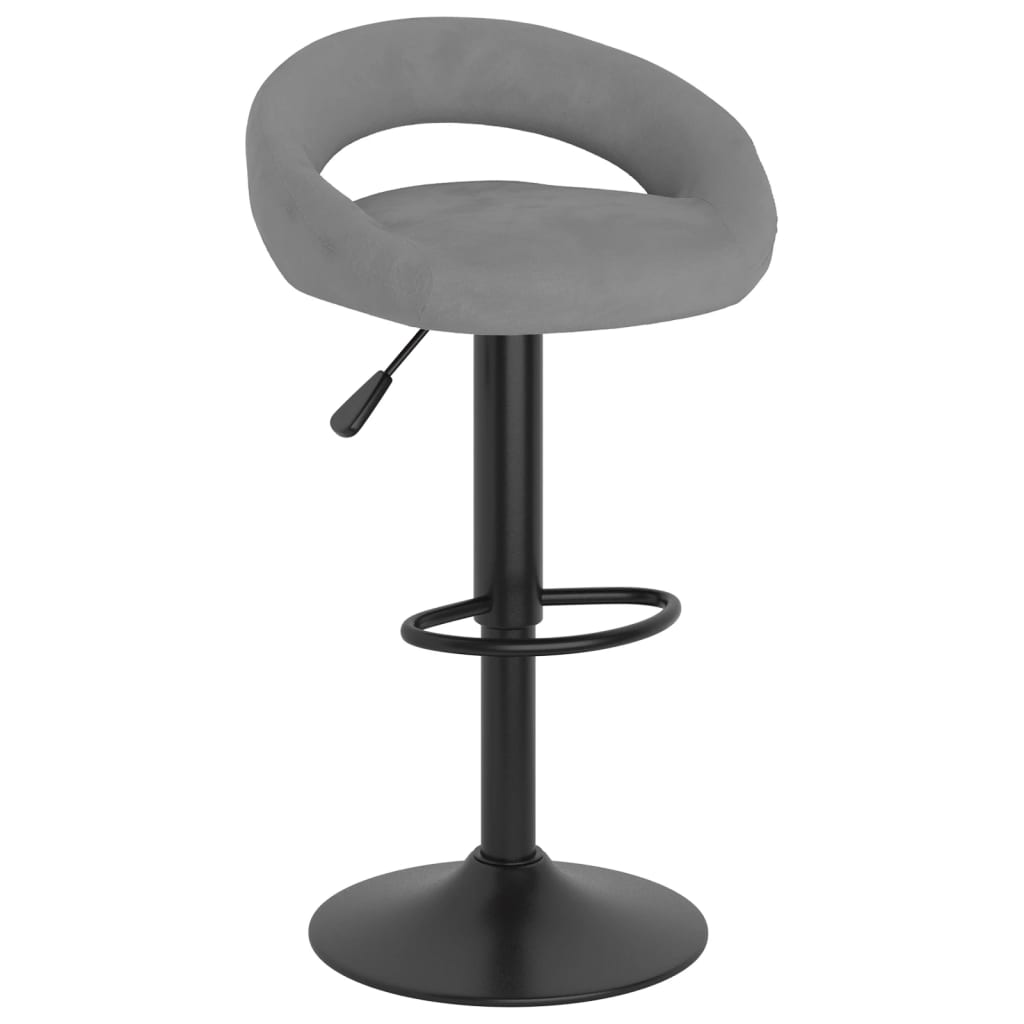 Tabourets de bar lot de 2 gris clair velours - XIOS