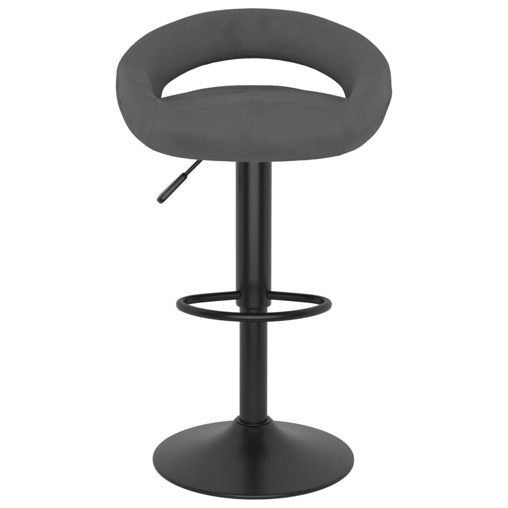 Tabourets de bar lot de 2 gris foncé velours - XIOS