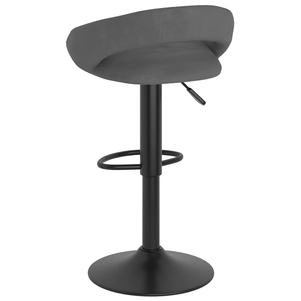 Tabourets de bar lot de 2 gris foncé velours - XIOS