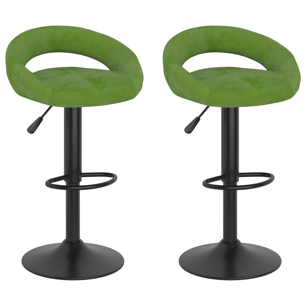 Tabourets de bar lot de 2 vert clair velours - XIOS