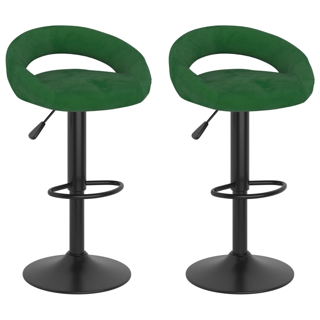 Tabourets de bar lot de 2 vert foncé velours - XIOS