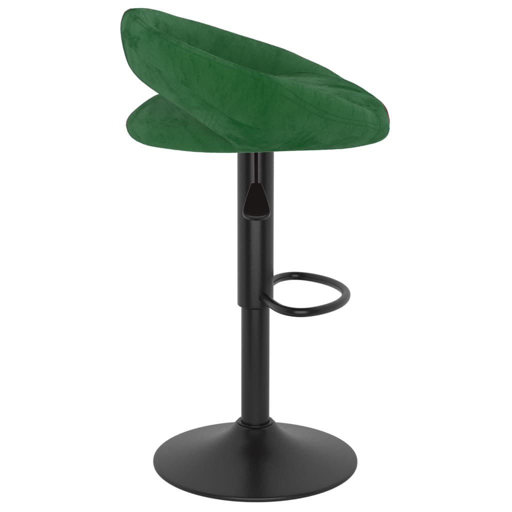 Tabourets de bar lot de 2 vert foncé velours - XIOS