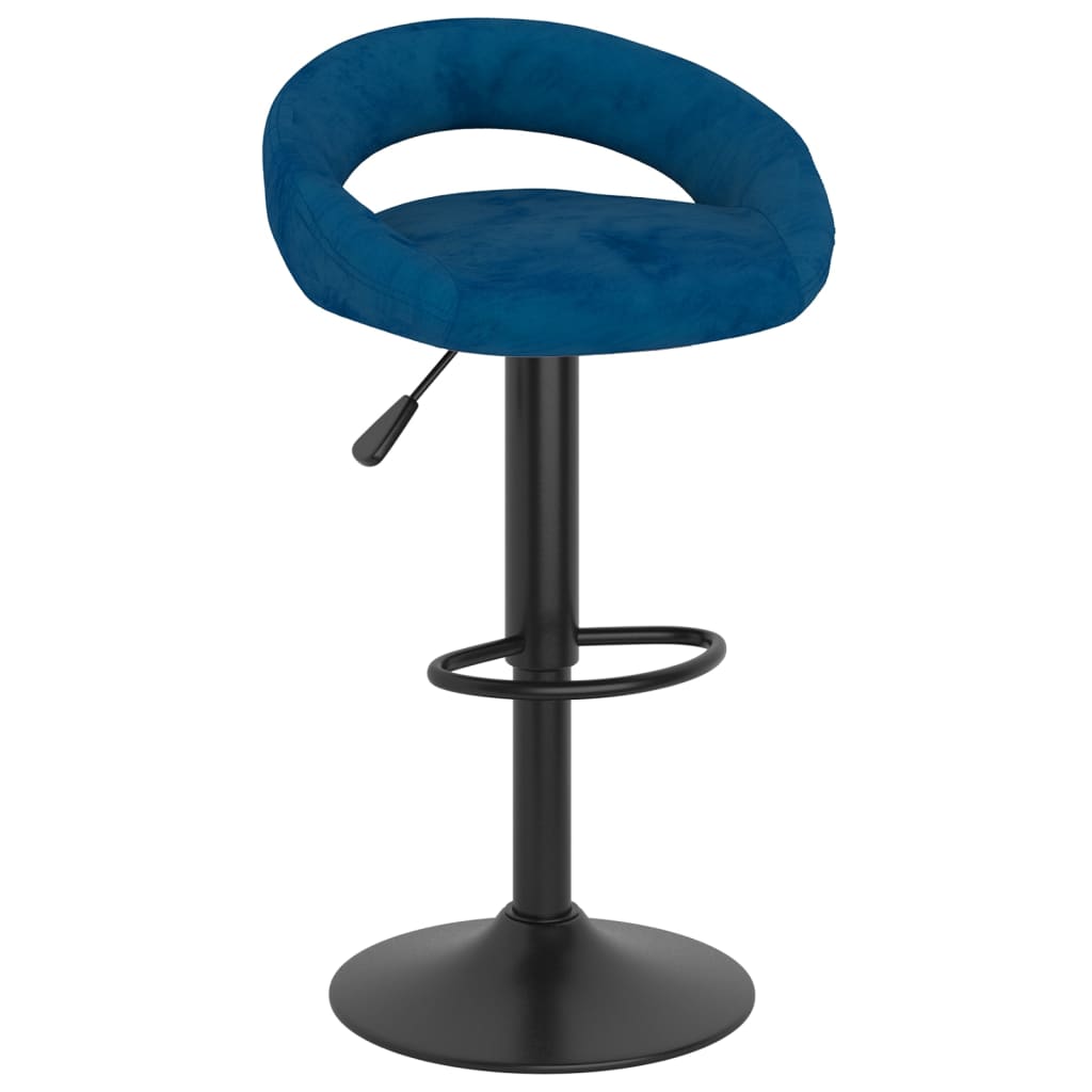 Tabourets de bar lot de 2 bleu velours - XIOS