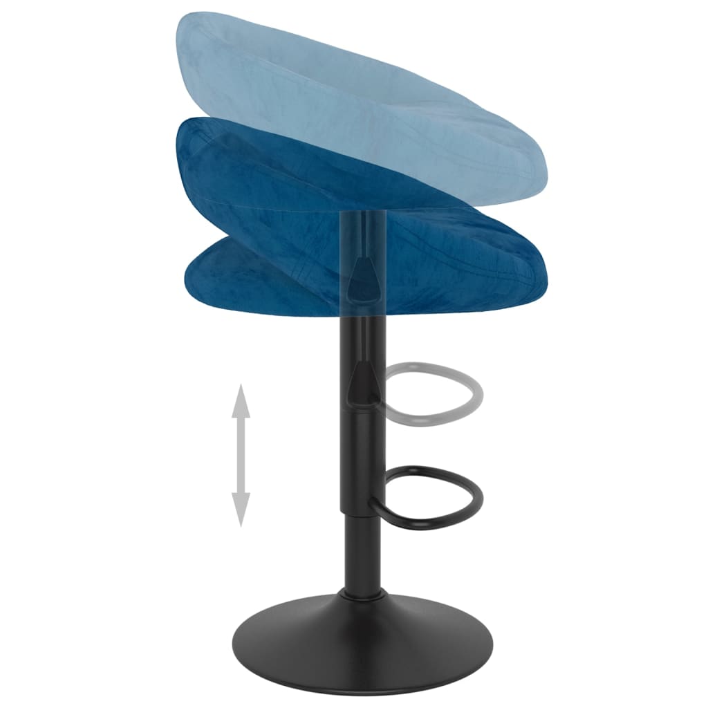 Tabourets de bar lot de 2 bleu velours - XIOS