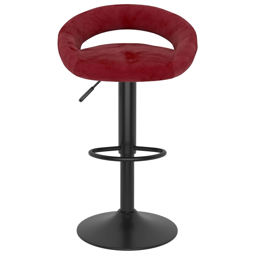 Tabourets de bar lot de 2 rouge vin velours - XIOS