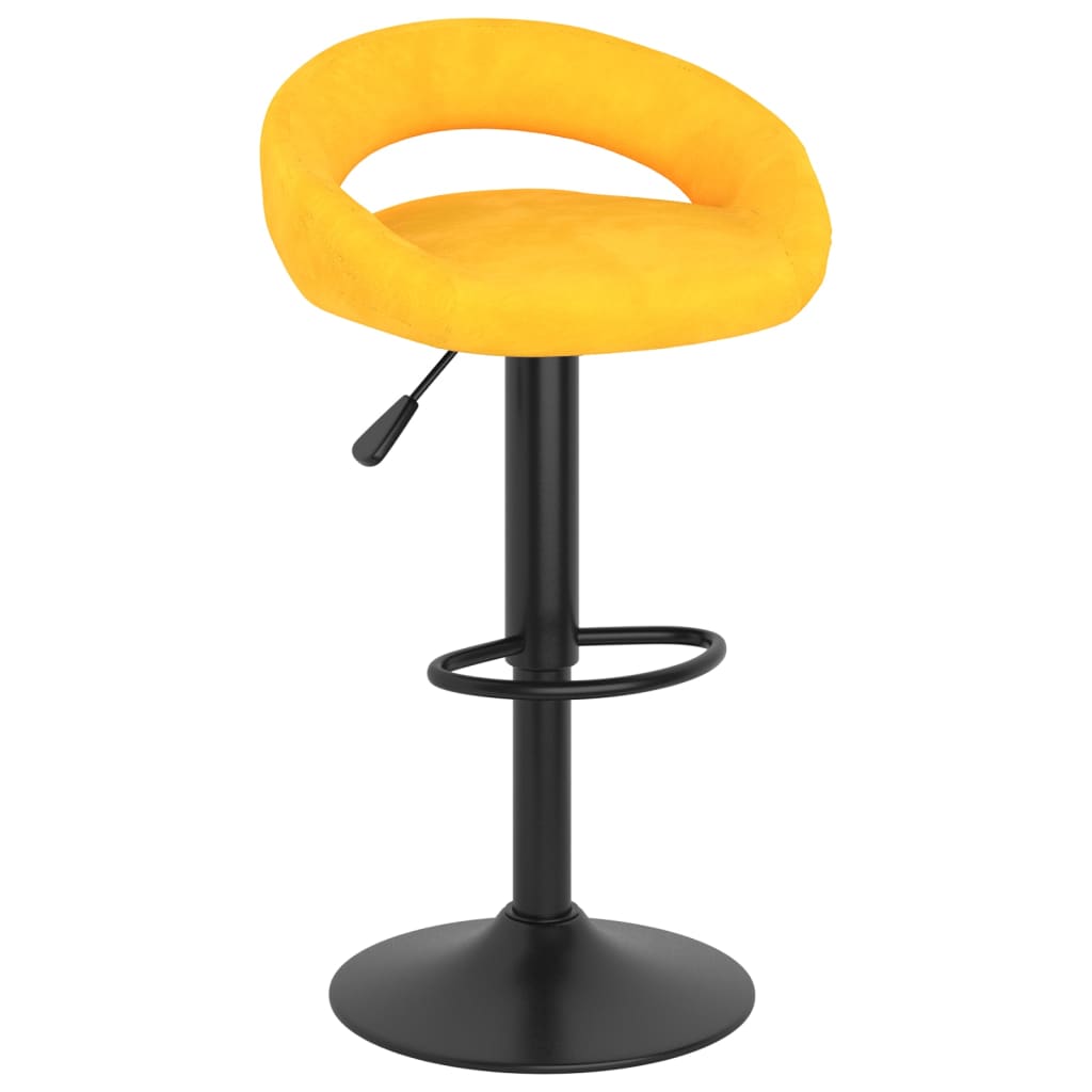 Tabourets de bar lot de 2 jaune moutarde velours - XIOS
