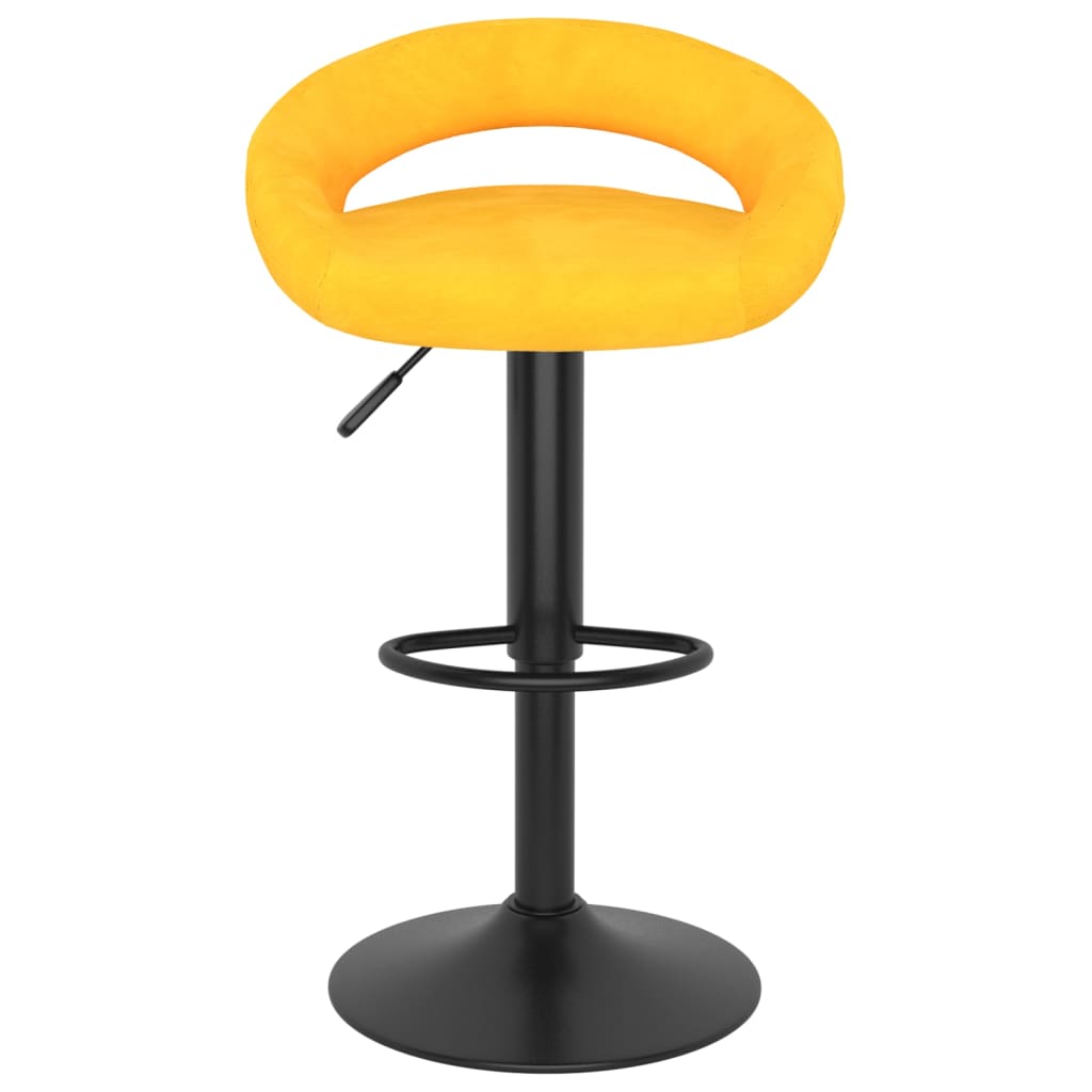 Tabourets de bar lot de 2 jaune moutarde velours - XIOS