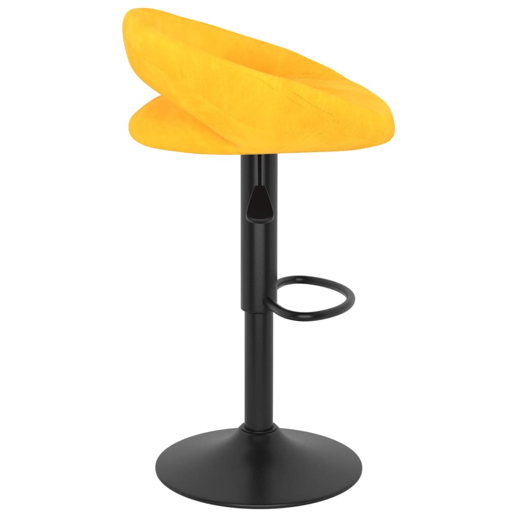Tabourets de bar lot de 2 jaune moutarde velours - XIOS