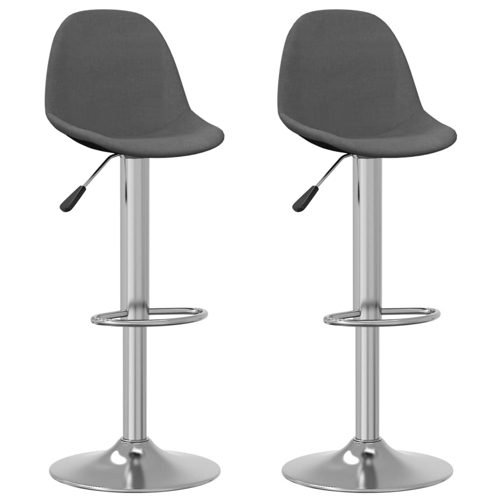 Tabourets de bar lot de 2 gris foncé tissu - XIOS