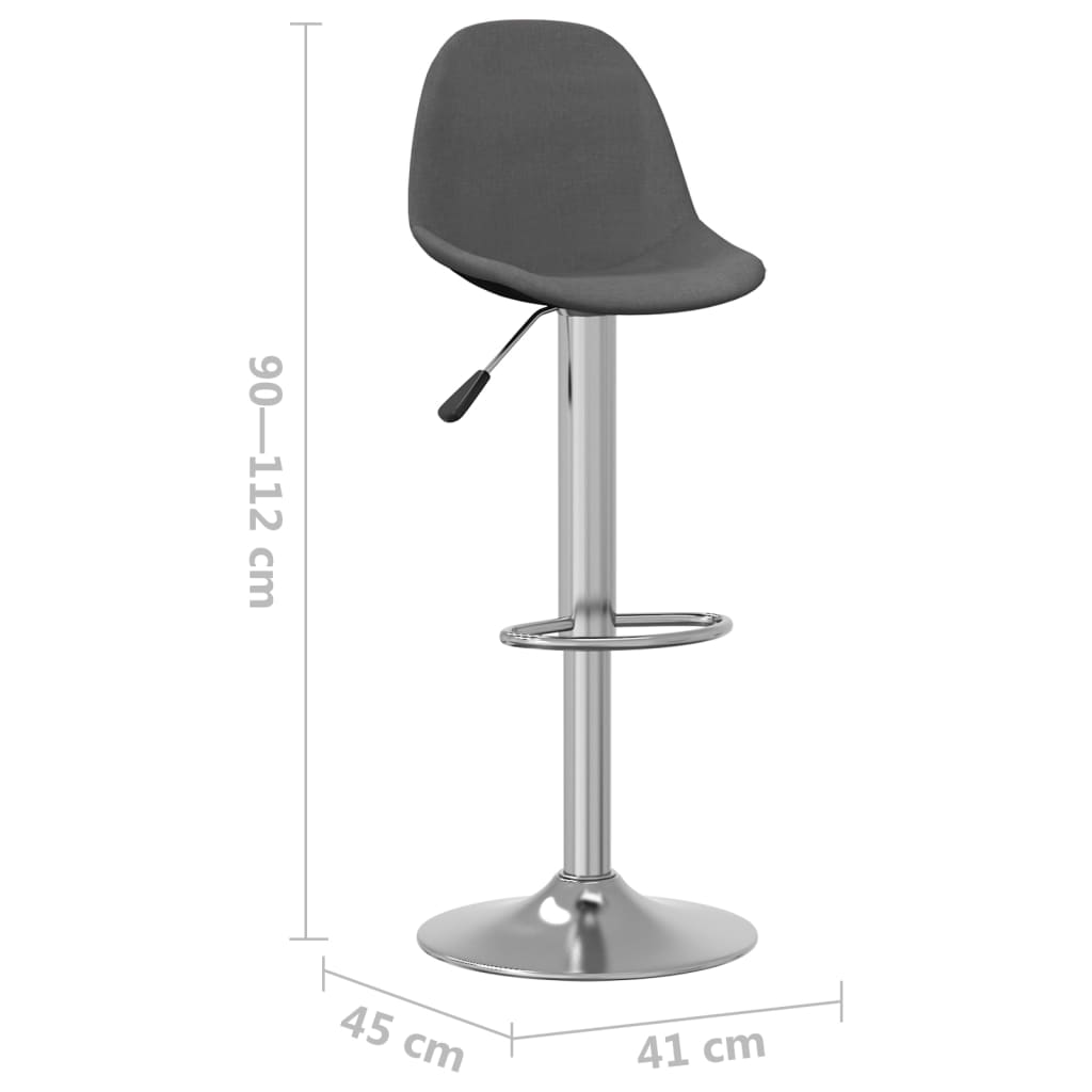 Tabourets de bar lot de 2 gris foncé tissu - XIOS