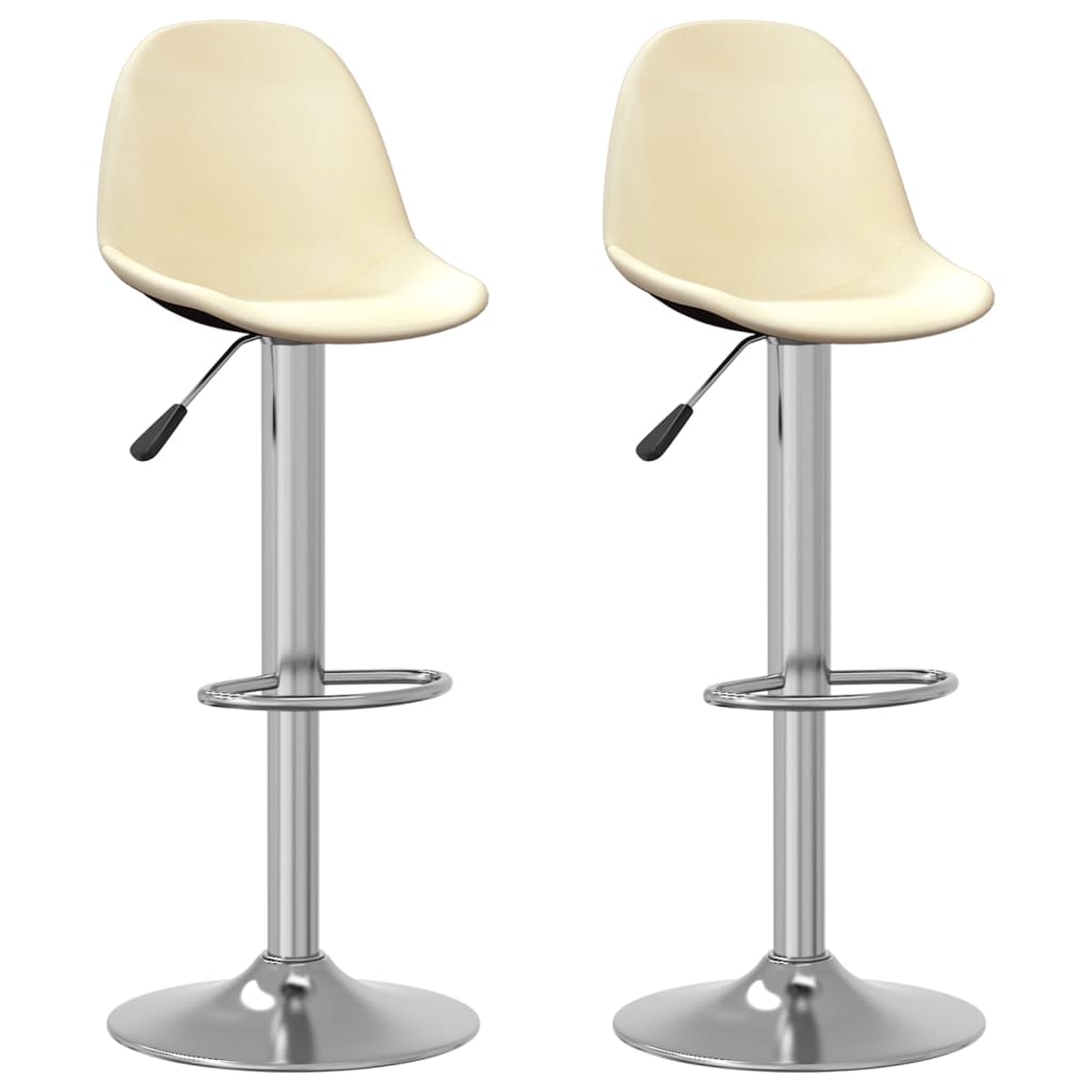 Tabourets de bar lot de 2 crème tissu - XIOS