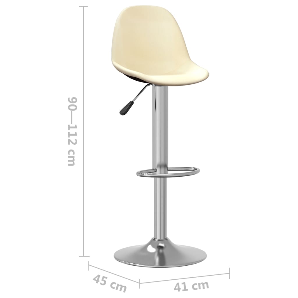Tabourets de bar lot de 2 crème tissu - XIOS