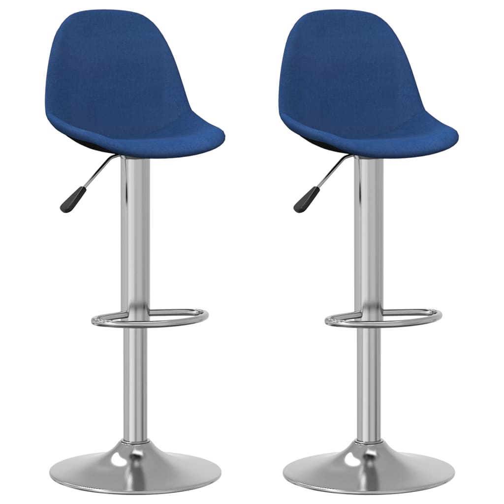 Tabourets de bar lot de 2 bleu tissu - XIOS