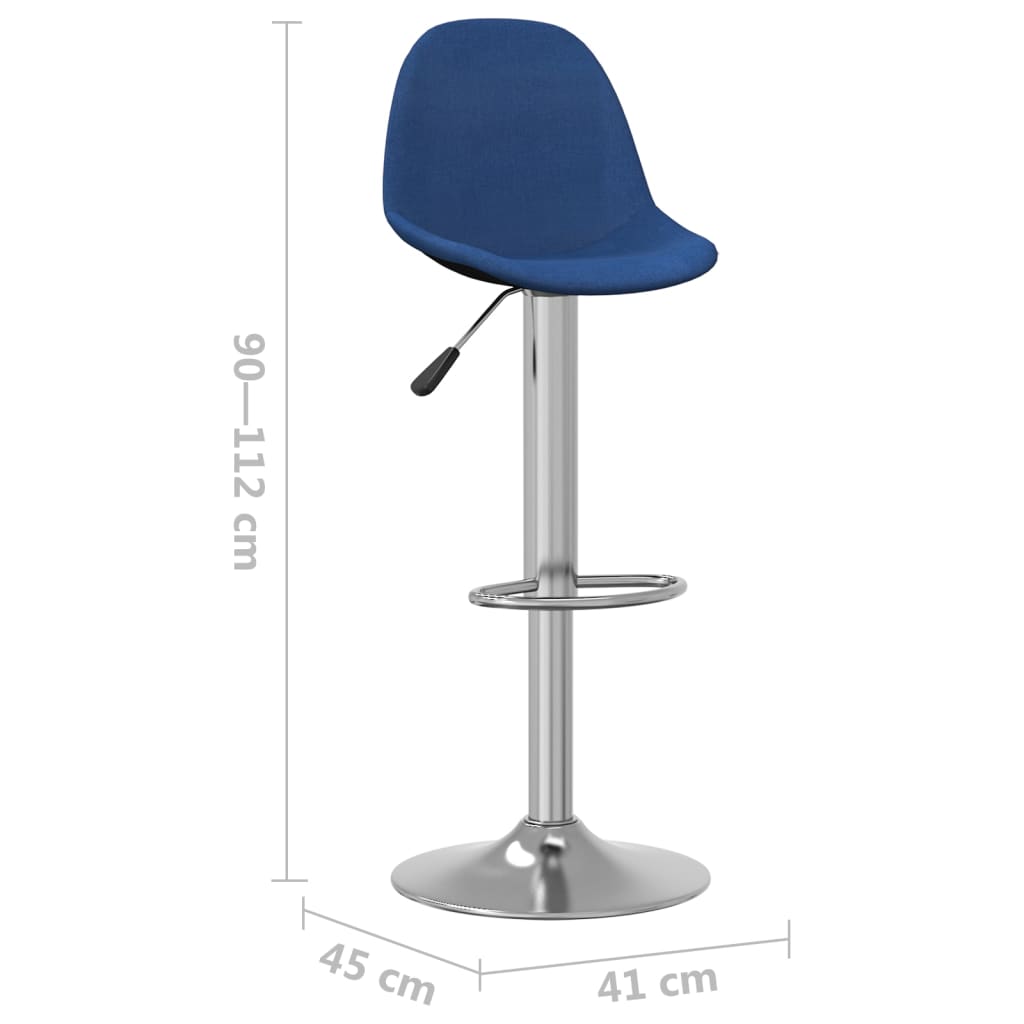 Tabourets de bar lot de 2 bleu tissu - XIOS