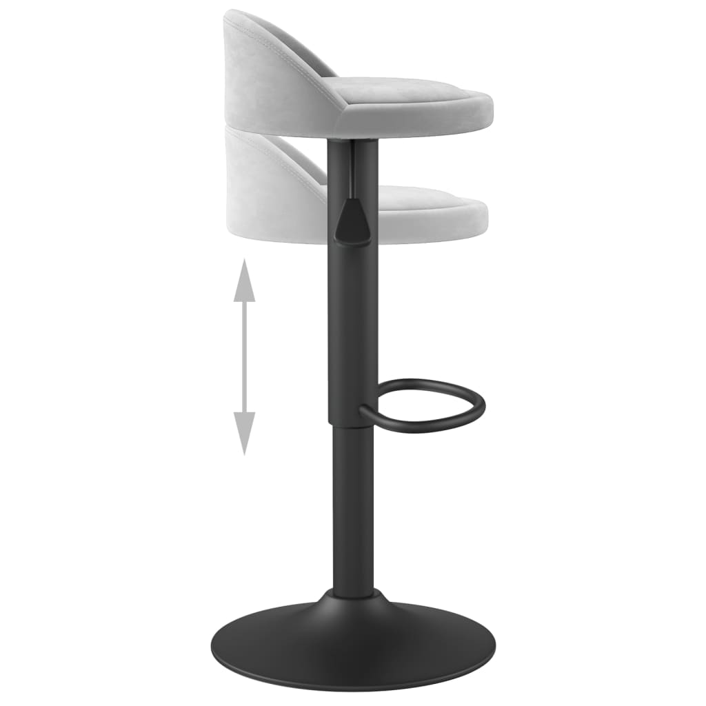 Tabouret de bar Gris clair Velours - XIOS